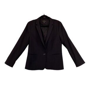 Talbots‎ Womens Jacket Size 8 Black Wool Blend Blazer Tailored Silhouette